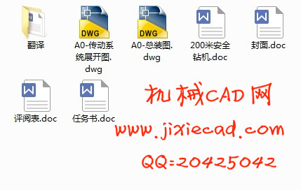 200米安全钻机设计【说明书+CAD】