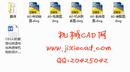 C6132车床数控化改造及纵向进给机构设计【说明书+CAD】