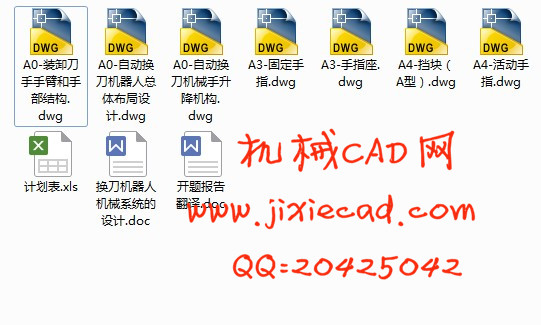 换刀机器人机械系统的设计【换刀机器人】【换刀机械手】【4自由度】【说明书+CAD】