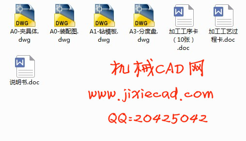 制定分度盘加工工艺，设计钻8-φ12.5 孔的钻床夹具【说明书+CAD】