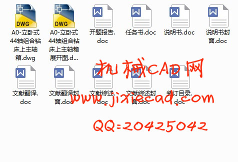 立卧式44轴组合钻床上主轴箱设计【说明书+CAD】