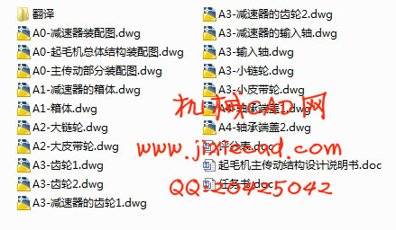 起毛机主传动结构设计【说明书+CAD】
