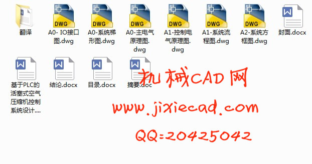 基于PLC的活塞式空气压缩机控制系统设计【说明书+CAD】