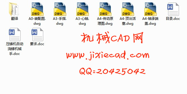 压铸机自动浇铸机械手设计【说明书+CAD】