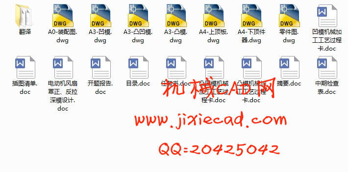 电动机风扇罩正、反拉深模设计【冲压模具设计】【说明书+CAD】