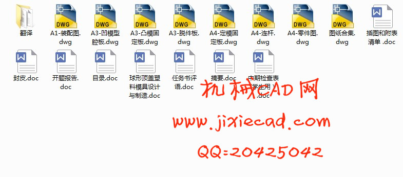 球形顶盖塑料注塑模具设计【一模一腔】【弹性抽芯】【说明书+CAD】