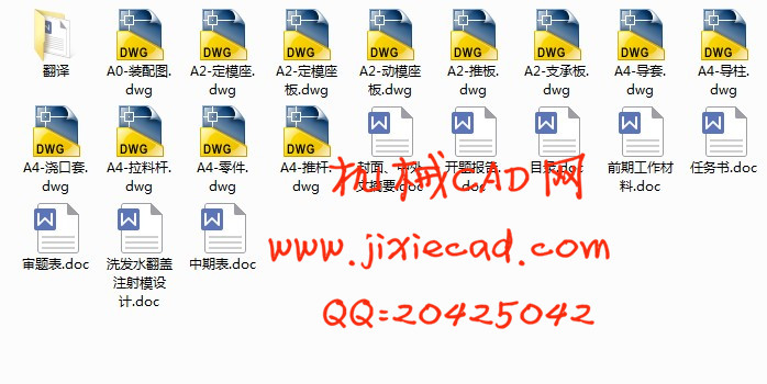 洗发水翻盖注塑模具设计【一模两腔】【说明书+CAD】