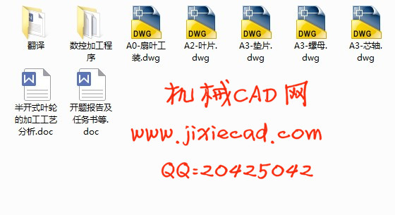 半开式叶轮的加工工艺分析【说明书+CAD】