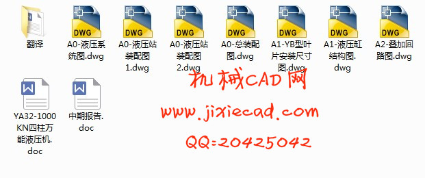 YA32-1000KN四柱万能液压机设计【说明书+CAD】