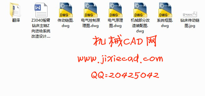 Z3040摇臂钻床主轴Z向进给系统改造设计【说明书+CAD】